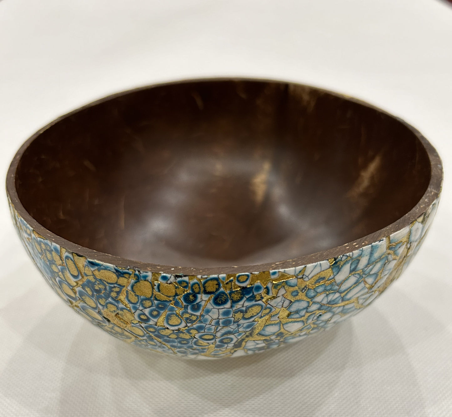 Glitzer Kokosnussschale hellblau