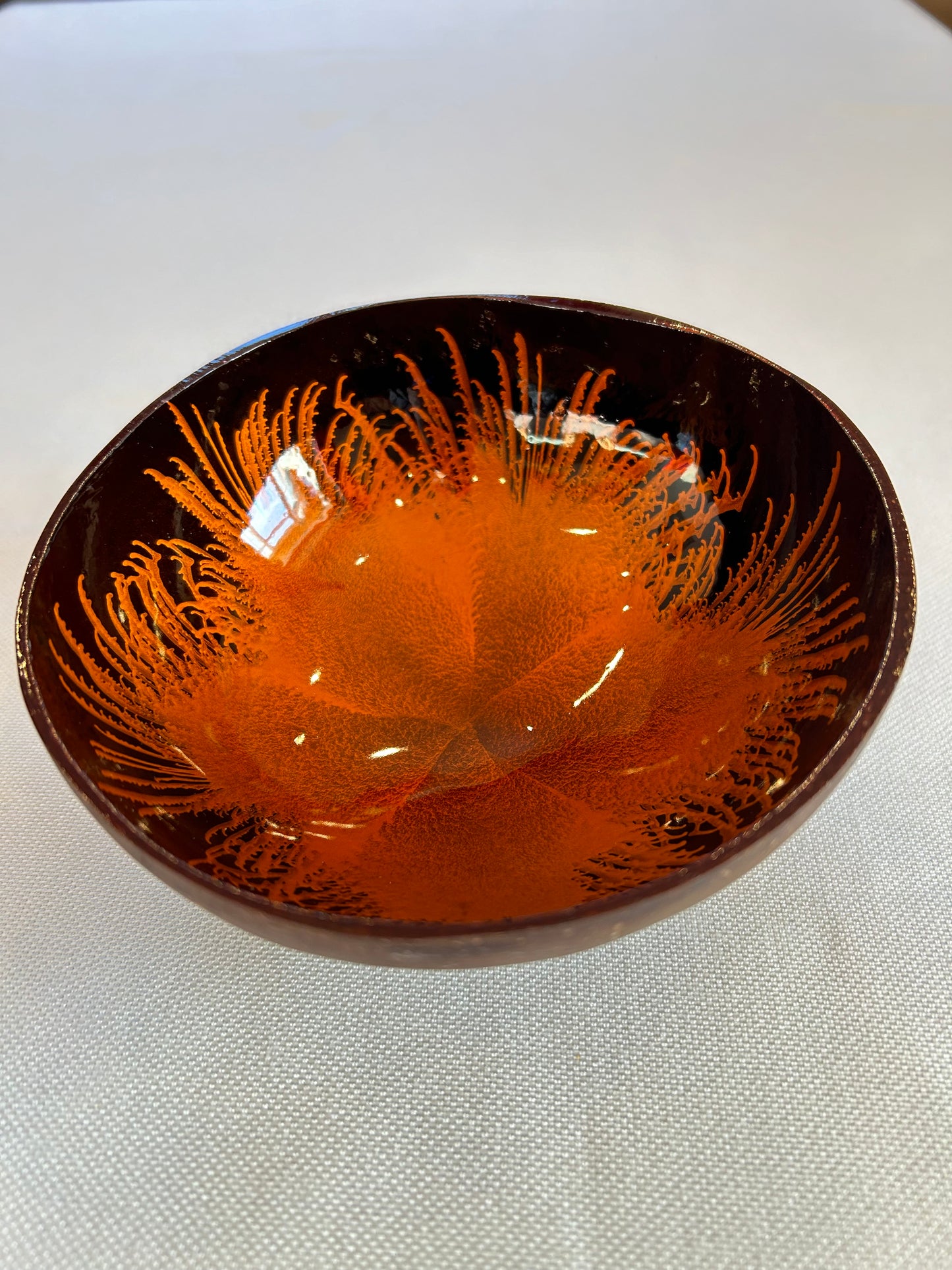 Kokosnussschale Feder orange