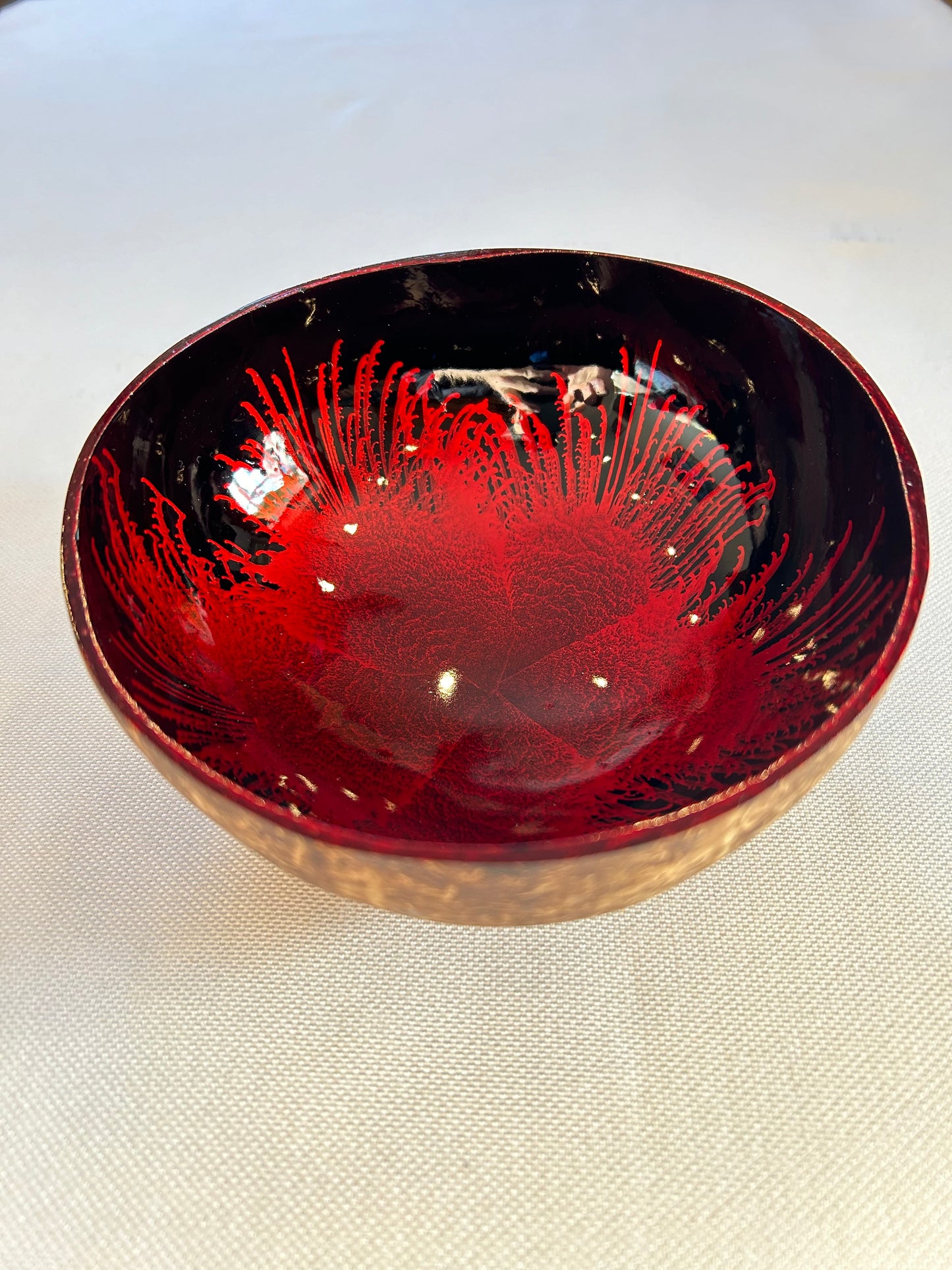 Kokosnussschale Feder rot