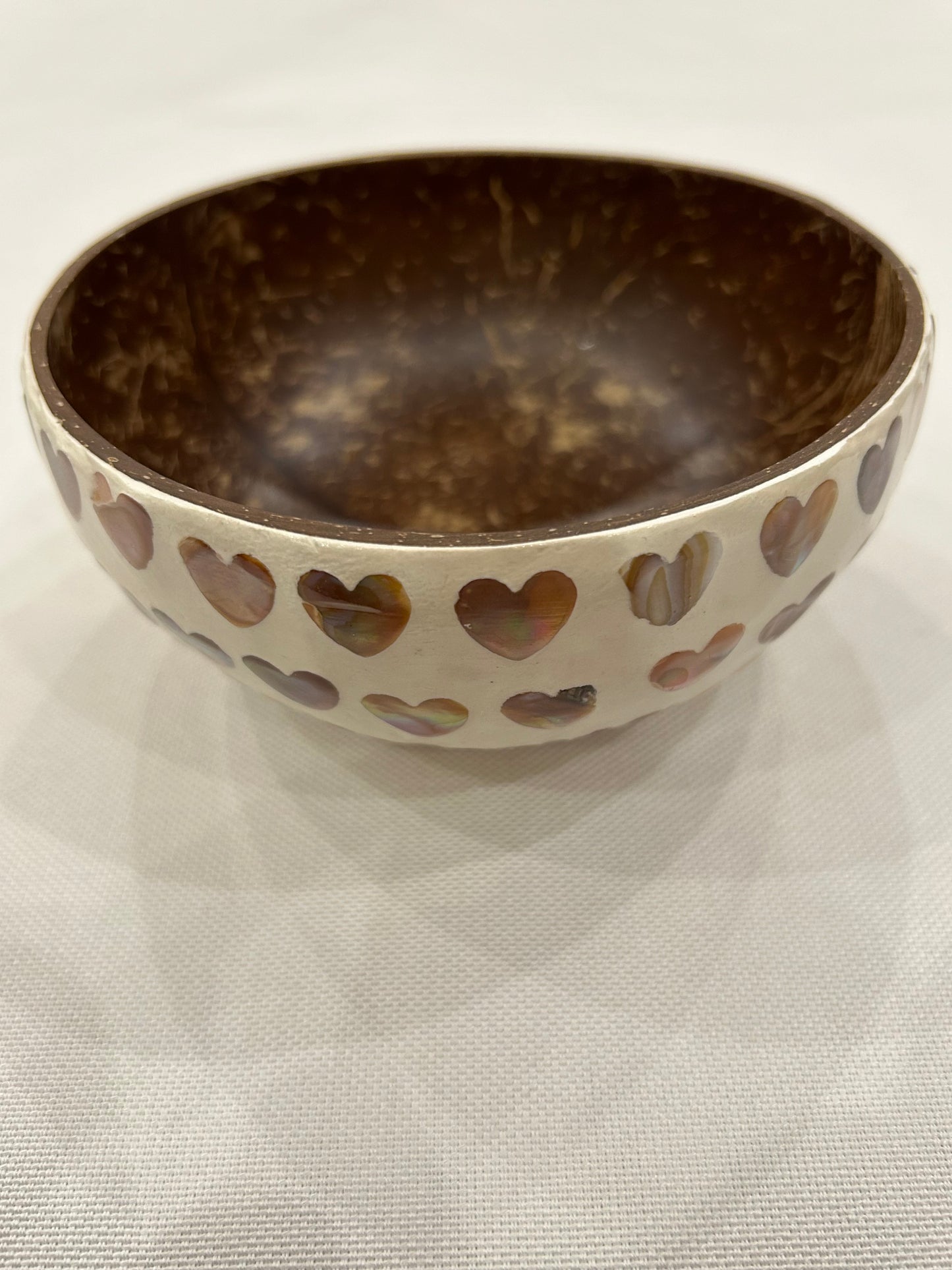 Kokosnussschale Perlmutt herz