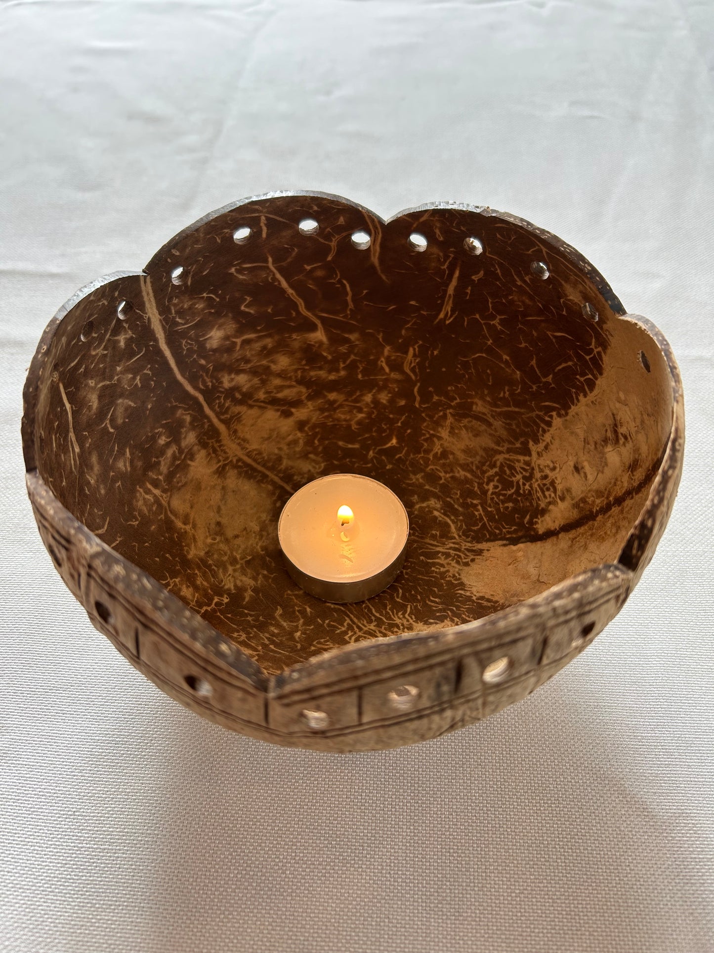 Kokosnuss-Kerzenhalter Natur