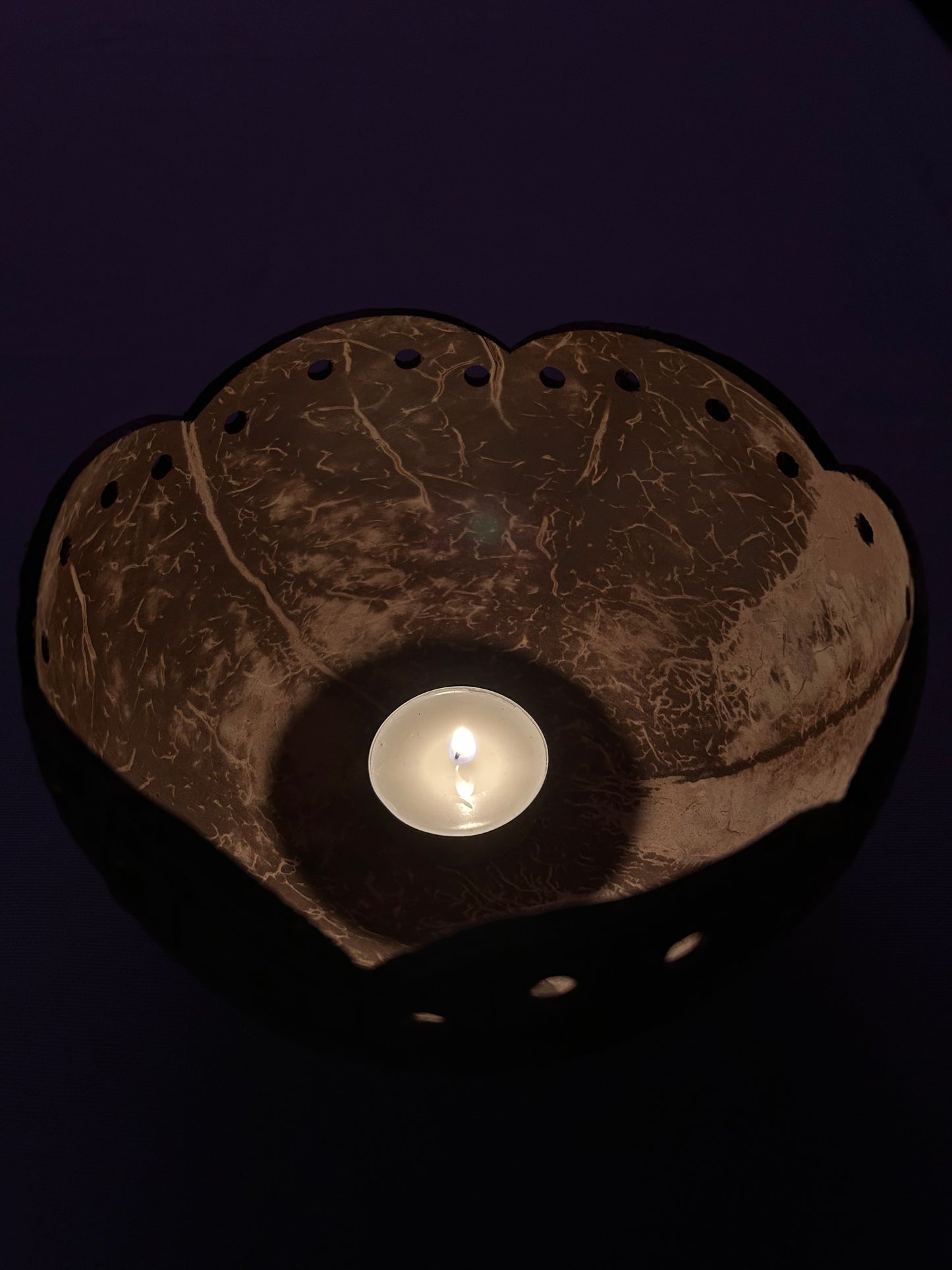 Kokosnuss-Kerzenhalter Natur