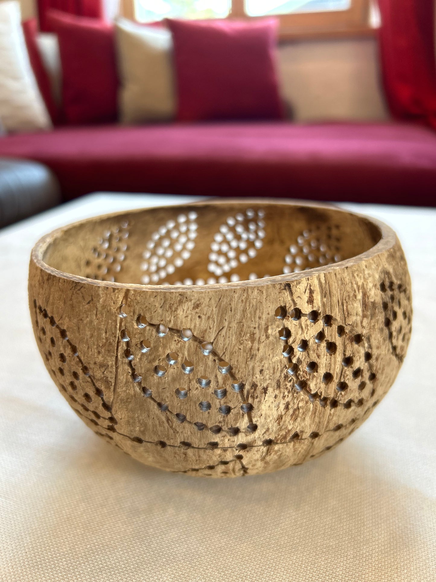 Teelichthalter aus Kokosnuss