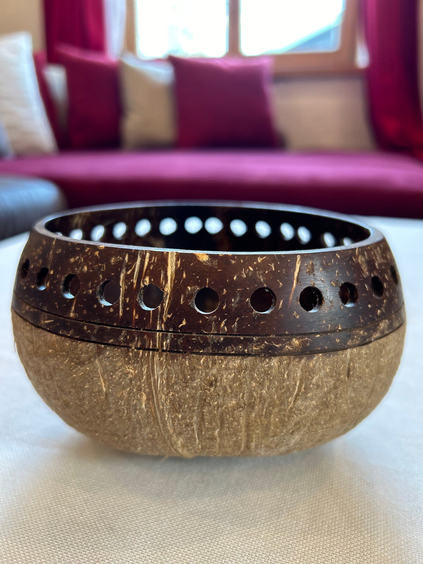 Teelichthalter aus Kokosnuss