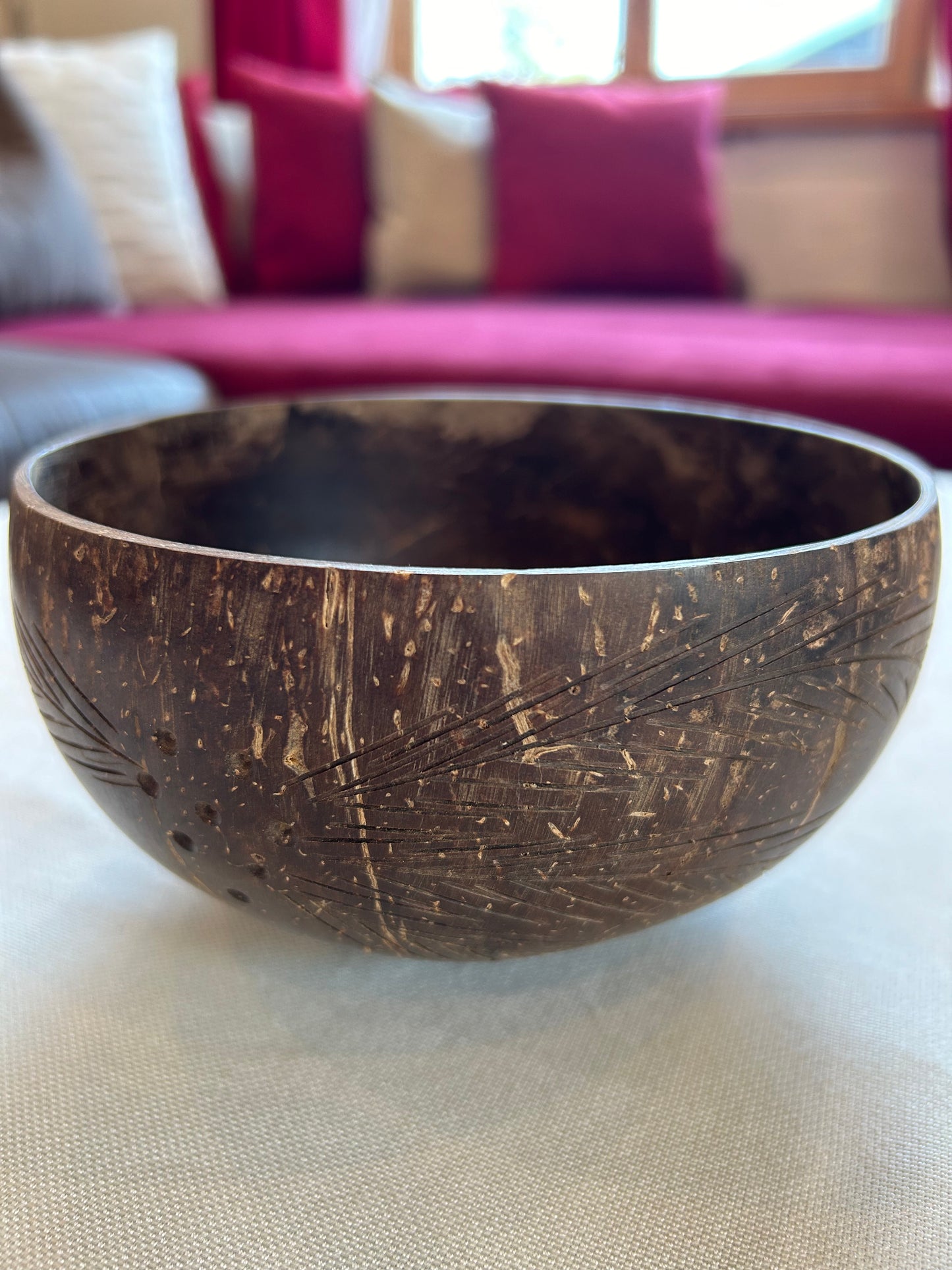 Kokosnussschale mit Muster