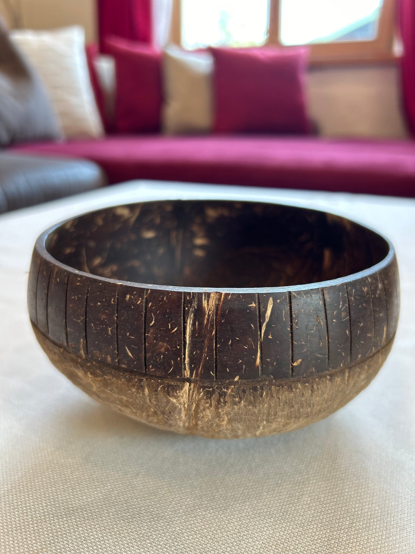 Kokosnussschale mit Muster