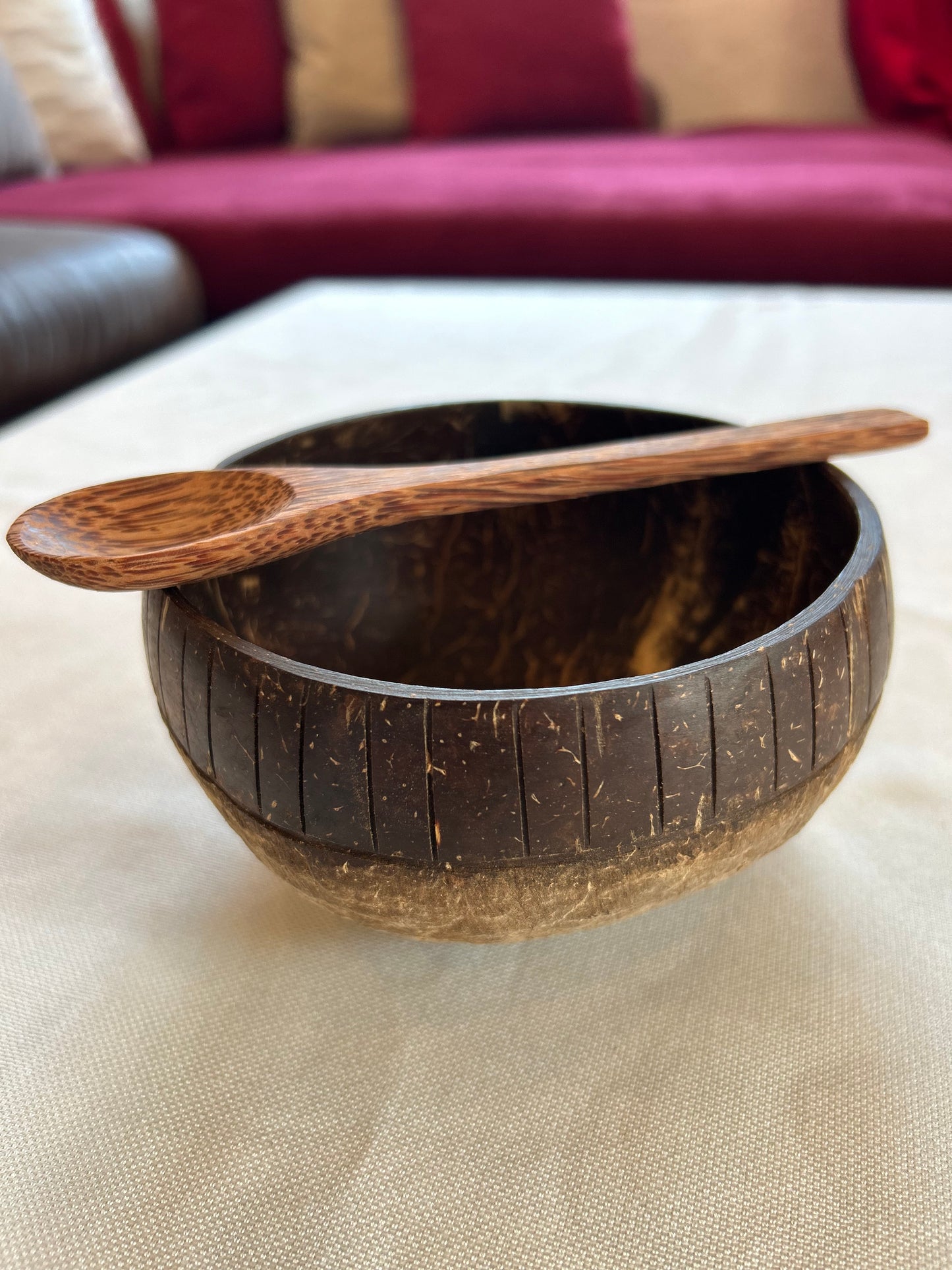 Kokosnussschale mit Muster