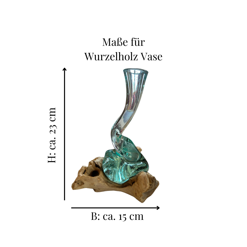 Vase auf Wurzelholz spirale