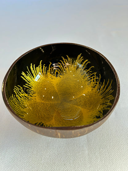 Kokosnussschale Feder gelb