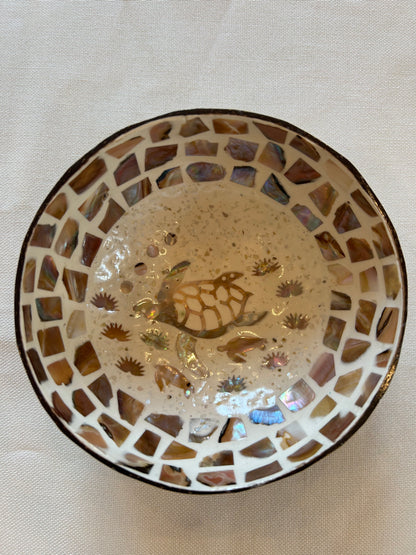 Kokosnussschale Perlmutt Schildkröte