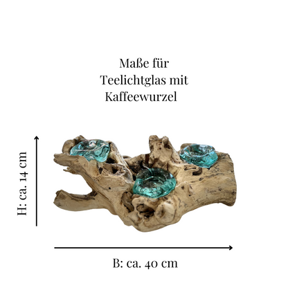 Wurzelholz Teelichthalter 3er