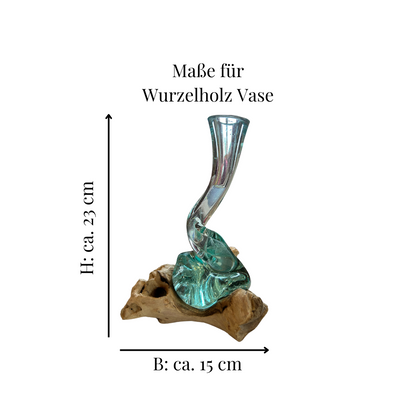Vase auf Wurzelholz spirale