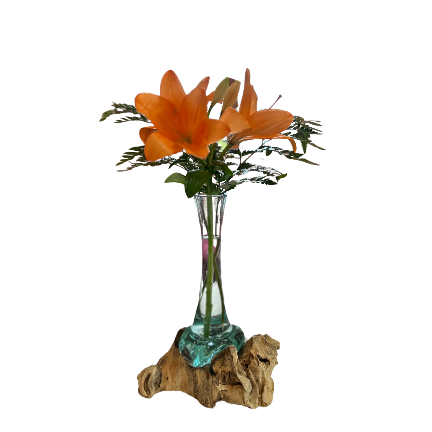 Vase auf Wurzelholz